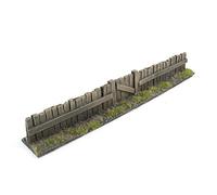 War World Gaming | Wooden Fence with Gate | Painted & Flocked x 3 | 20mm - 28mm Scale Resin Wargaming Tabletop Terrain Scenery