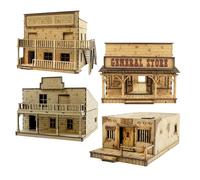 War World Gaming WWGaming Wild West Buildings | Set of 4 | WGSH-005 - Tabletop Wargaming Scenery