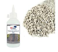 War World Scenics 500g Ballast & 250ml Glue Kit for Model Rail Tracks - Large Grade Light Grey