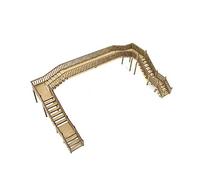 War World Scenics Railway Station U-Shape Overpass Footbridge & Platforms - OO Gauge Model MDF Footpath Bridge Walkway Construction Modelling Diorama Double Track Span
