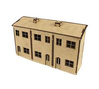 War World Scenics Scratch Aid Buildings - Low Relief Triple House Front x 1 - Railway Modelling Realistic Model Laser Cut MDF OO/HO Gauge Scale Diorama Railroad