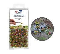 War World Scenics Self Adhesive Static Grass Tufts x 100 - Mixed Flowers, 6mm - Model Railway Wargame Scenery Railroad Modelling Diorama Miniature Hobby Tabletop