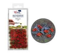 War World Scenics Self Adhesive Static Grass Tufts x 100 - Poppy, 10mm - Model Railway Wargame Scenery Railroad Modelling Diorama Miniature Hobby Tabletop