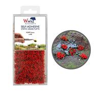 War World Scenics Self Adhesive Static Grass Tufts x 100 - Poppy, 6mm - Model Railway Wargame Scenery Railroad Modelling Diorama Miniature Hobby Tabletop