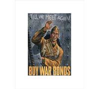 WAR WW2 BONDS TILL WE MEET AGAIN VINTAGE ADVERT FRAMED ART PRINT MOUNT B12X1969