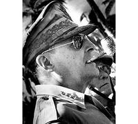 War WWII US General Douglas Dugout MacArthur Pipe Photo Premium Wall Art Canvas Print 18X24 Inch