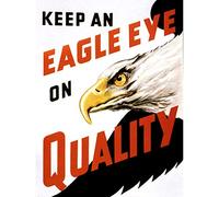War WWII USA Eagle Eye Quality Effort Back Up Advert Art Print Canvas Premium Wall Decor Poster Mural
