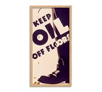 War WWII USA Keep Oil Off Floors Can Advert Framed Wall Art Print Long 25X12 Inch