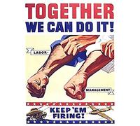 War WWII USA Labor Management Keep Firing Advert Art Print Canvas Premium Wall Decor Poster Mural