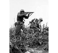 War WWII USA Marine Sgt Bartlett Shooting At Sniper Photo Unframed Wall Art Print Poster Home Decor Premium