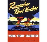 War WWII USA Remember Pearl Harbor Fight Work Advert Large Wall Art Poster Print Thick Paper 18X24 Inch
