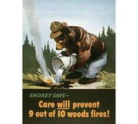War WWII USA Smokey Bear Prevent Forest Fires Advert Premium Wall Art Canvas Print 45,7 x 61 cm