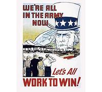 War WWII USA Uncle Sam Salutes Workers Victory Advert Unframed Wall Art Print Poster Home Decor Premium