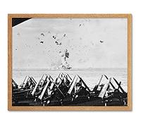 War WWII USA USS Enterprise Kamikaze Attack 1945 Photo Unframed Wall Art Print Poster Home Decor Premium