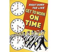 War WWII USA Work Time Punctuality Workers Advert Unframed Wall Art Print Poster Home Decor Premium