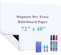 Warasee Huge Self-Adhesive Whiteboard Sticker: 72" x 40" Magnet Receptive Dry Erase Wall Decal | No Ghosting Project Planner & Timeline Board | Peel & Stick for Office Teamwork