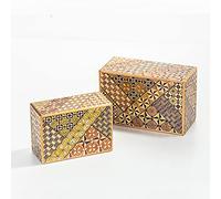 Warashibe Japanese Traditional Hakone Yosegi, Secret Box, 5 Sun 27 Steps, with Gift Box