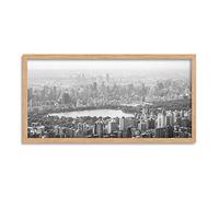 Warby New York City Central Park From Air Photo Framed Wall Art Print Long 25X12 Inch