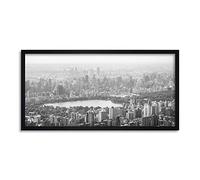 Warby New York City Central Park From Air Photo Framed Wall Art Print Long 25X12 Inch