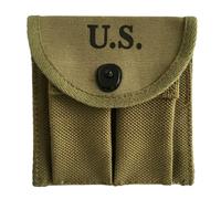 Warcraft Exports U.S. WW2 M1 Carbine Buttstock, Bullet Magazine Pouch WWII Ammo Ammunition Cartridge Pouches- Military Green