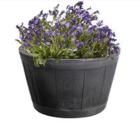 Ward Round Oak Effect Barrel Planter Pot | 49cm -