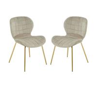 warden mink velvet dining chairs with gold legs in a pair