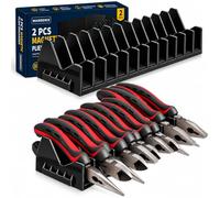 WARDENIX Plier Organizer Rack for Toolbox Drawer, 24-Slot Pliers Holder with Magnetic Base, Low Profile Tool Drawer Organizer for Pliers Cutters Hand Tools, Modular Expandable Design, 2 Pack