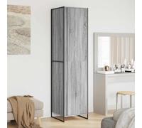 Warderobe Pack of 2 Grey Sonoma Wood Composite Wardrobe, 50 x 50 x 200 cm, with Storage Space and Clothes Rail for Bedroom and Hallway, Modern Design, Robust