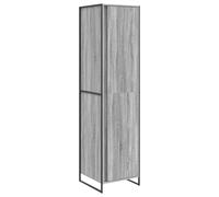 Wardrobe 2pc Grey Sonoma 50x50x200 cm Engineered Wood Industrial 4-door Storage