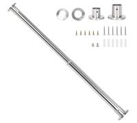 Wardlock 33cm-54cm Extendable Stainless Steel Wardrobe Rail, Adjustable Clothes Rail Pole With End Sockets
