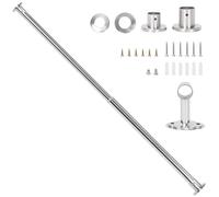 Wardlock 93cm-170cm Extendable Stainless Steel Wardrobe Rail, Adjustable Clothes Rail Pole With End Sockets.