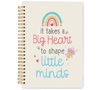 WARDOS Boho Rainbow Teacher Spiral Notebook Journal 5.5x8.3, Preschool Homeschool Teacher Appreciation Gifts, Back to School Gifts for Teachers, It Takes a Big Heart to Shape Little Minds Notebook