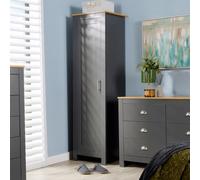 Wardrobe 1 Door Hanging Rail Wood Graphite Bedroom Home Furniture Storage Unit