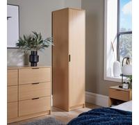 Wardrobe 1 Door Space Saving Oak Effect Bedroom Home Furniture Clothing Storage