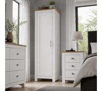 Home Source Camden 1 Door Bedroom Slim Wardrobe Storage Unit White