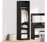 Wardrobe 100x50x200cm Smoked Oak Engineered Wood 3+1 Compartments Storage Units