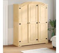 Wardrobe 151.5x52x186 cm Solid Pine & Engineered Wood Brown Metal Handles Rustic