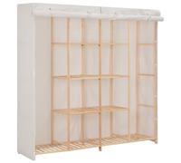 vidaXL Wardrobe White 173cm Fabric Clothes Storage Cupboard Cabinet Organiser