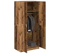 Wardrobe 2-Door Hanging Closet Engineered Wood OldWood 80x52x180 cm Slim Tall UK