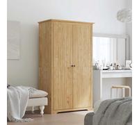 vidaXL Bodo 2 Door Honey Brown Wooden Wardrobe - Wilko