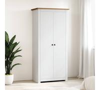 Wardrobe 3-Door Solid Pine Natural 80x50x171.5cm 4 Shelves Hanging Rail Bedroom