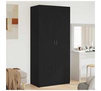 Wardrobe 4-Door Black Oak 90x52x200cm Engineered Wood Modern Storage Slim Tall.
