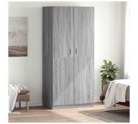Wardrobe 4-Door Grey Sonoma 90x52x200cm Engineered Wood Modern Storage Vertical