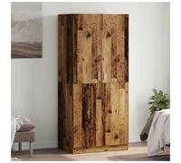 Wardrobe 4-Door Old Wood 90x52x200 cm Engineered Wood Tall Clothing Storage Unit