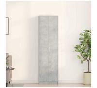 Wardrobe 55x25x189cm Concrete Grey Engineered Wood 2 Doors 5 Shelves Slim Design