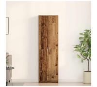 Wardrobe 55x25x189cm White Engineered Wood 2 Doors 5 Shelves Slim Storage ideal