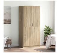 Wardrobe 80x52x180 cm Sonoma Oak Engineered Wood Hanging Storage Cabinet w/ Rod