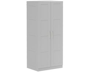 Wardrobe 80x53.5x180cm Grey Particleboard 76cm Rail 2 Shelves Soft Close Handles