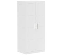 Wardrobe 80x53.5x180cm White Particle Board 76cm Rail 2 Shelves Soft Close Slim
