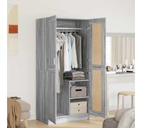 Wardrobe 82.5x51.5x180cm Grey Sonoma Engineered Wood Rustic 2-Door 2-Shelf Home
